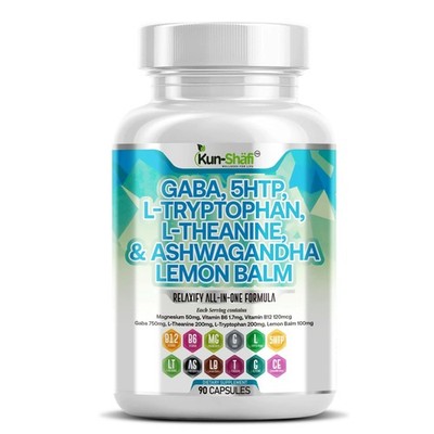 GABA (Gamma Aminobutyric Acid) 500mg + Vitamin B6 2mg, 5-HTP, 90 Capsules