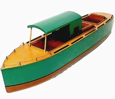 Wooden Pond Boat Vintage Model Decor 24" Cabin Cruiser Yacht MCM Nautical Folk