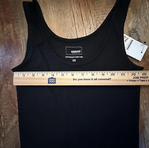 Sonoma The Everyday Tunic Tank Top Sz XS Extra Small Black Layering Stretch NWT - Picture 8 of 10