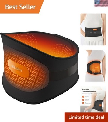 Portable Heating Pad for Back, Cordless Wearable Heat Belt with Massager for ...