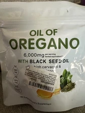 Oil of Oregano with Black Seed 6000mg – 180 Softgels – Immune & Digestive Suppor