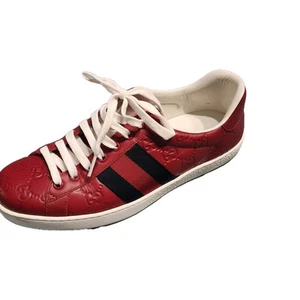 Baskets basses Gucci GG rouge homme US 8,5