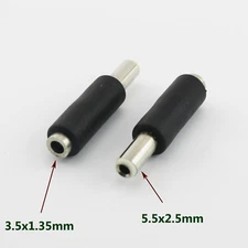 DC Power 5.5mm x 2.5mm Male Plug To 3.5mm x 1.35mm Female Jack Adapter Connector