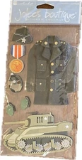 Jolee's Boutique Army Military Dimensional Sticker Collage - Coat, Tank, Medal