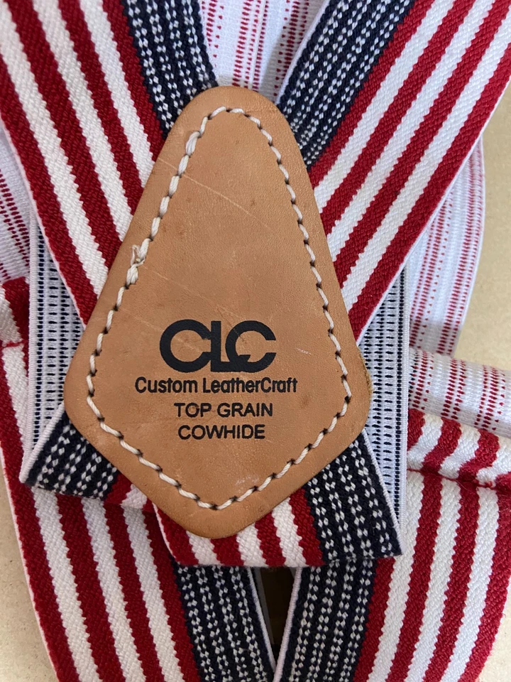 Tirantes patrióticos de alta resistencia rojo blanco azul bandera de EE. UU. estrellas rayas ajustables Foto 2 de 4