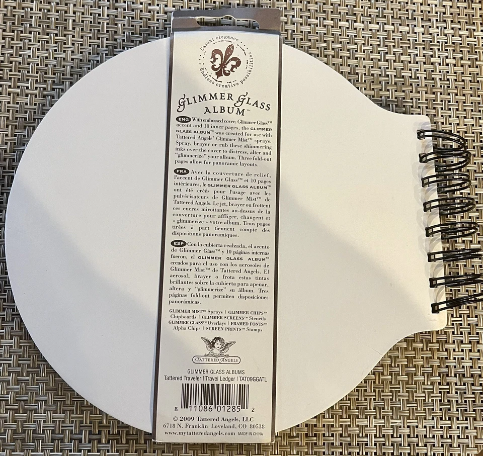 NEW  Tattered Angels GLIMMER GLASS Chipboard Album Scrapbook Spiral Bound Travel - Image 3 of 4