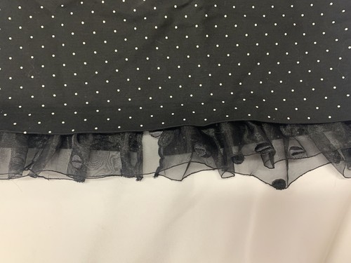 Liz Claiborne Career Black White Polka Dot Pencil Skirt Mesh Ruffle Belted 16 - 第 2/9 張圖片