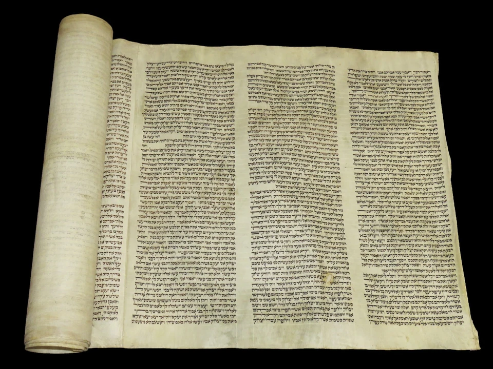 古代阿什肯纳兹托拉卷轴,16-17 世纪特别梅索拉 极为罕见! — 第 2/4 张图片