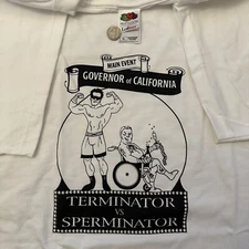 Vintage Arnold Schwarzenegger Terminator Vs. Sperminator US Governor Tee XL Men