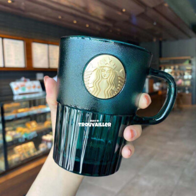 Starbucks 2021 China Dark Green Goddess Tumbler Thermos Glass Mug