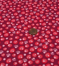 "Bright Eyes" Red Lavendar on Purple *FreeSpirit * 100% Cotton Remnant* 8" x 22"