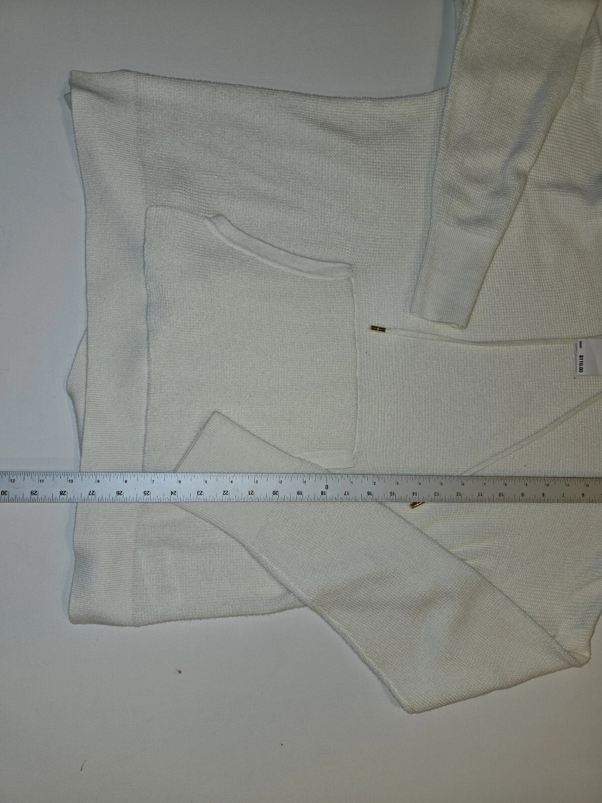 MICHAEL KORS Felpa con cappuccio uomo taglia XL basic tasche crema nuova con etichette