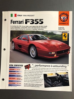 1994+ Ferrari F355 Coupe Poster, Spec Sheet, Folder, Brochure