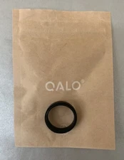 Qalo Unisex Adult Polished Step Edge Black Silicone Wedding Ring Choose Size