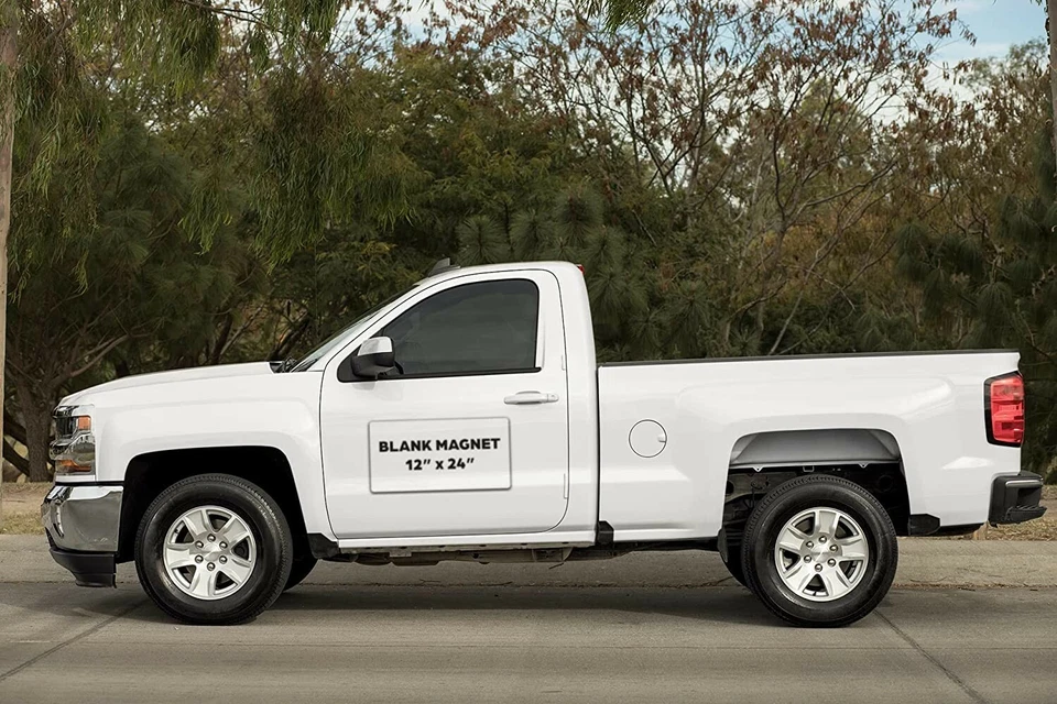 IMÁN DE VEHÍCULO PESADO EN BLANCO CAMIÓN COCHE PEGATINA CALCOMANÍA SIGNO GRÁFICO Foto 3 de 4