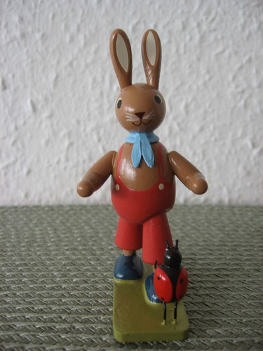 KWO seltener Hase mit Marienkäfer Erzgebirge ca. 9,3 cm + KWO OVP - Leichsenring - Bild 10 von 11