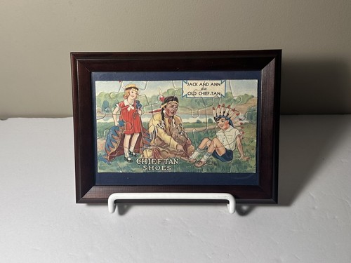 Antique Chief Tan Shoes Puzzle Framed *EXCELLENT CONDITION MUST SEE* - Picture 5 of 5