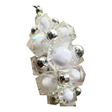 Christmas Ornament Tree Hanging White Silver Snow Snowflake Pendant Acrylic