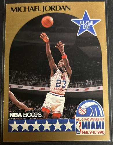 1990-91 Michael Jordan NBA Hoops All-Star East Error Card 86 & 88 Dunk Champion