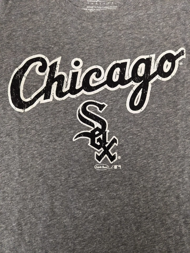 Chicago White Sox Womens Shirt Medium Gray MLB Ladies Short Sleeve Majestic New - Image 2 of 4