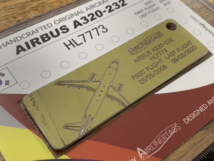 航空機・ヘリコプター Asiana aviationtag Airbus A321-100HL7594 Aviationtag Asiana Airbus A321-100 HL7594 Keychain | Aviationtag