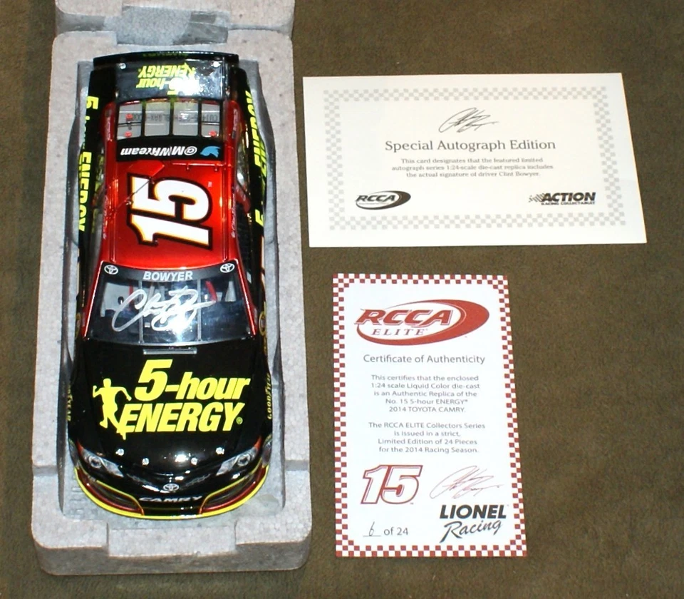 2014 RCCA Elite Liquid Color Autographed Clint Bowyer #15 5-Hour Energy #6/24 - Image 3 of 4