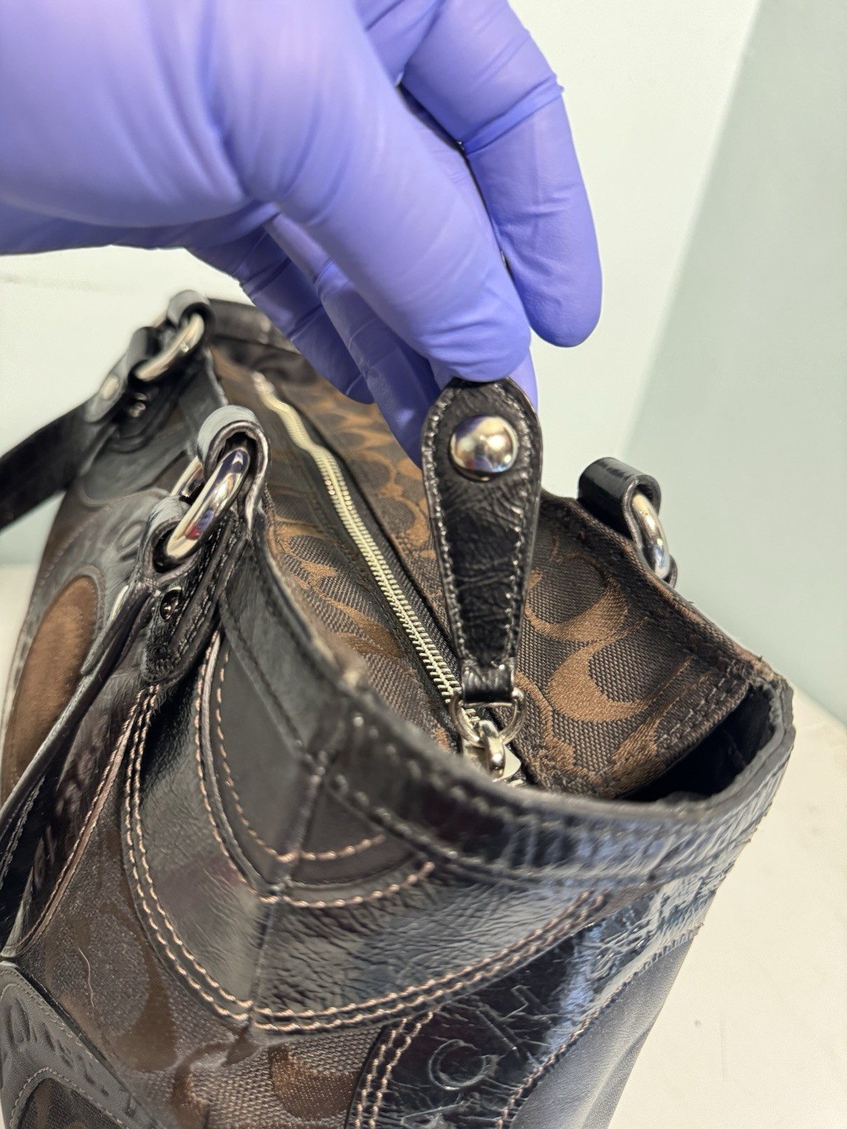 COACH Vintage Circle Patchwork Tote Shoulder Hand… - image 14