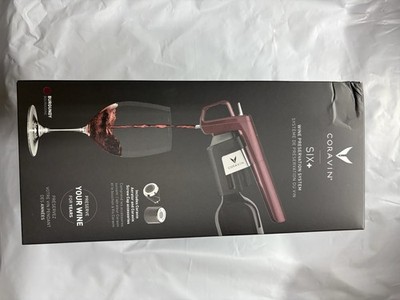 Coravin Six+ Wine Preservation System Burgundy w/ Handle, Capsules & Accessories