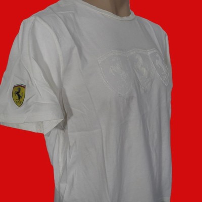 Puma Ferrari Scuderia XL White T-Shirt Race Graphic Streetwear Monochromatic