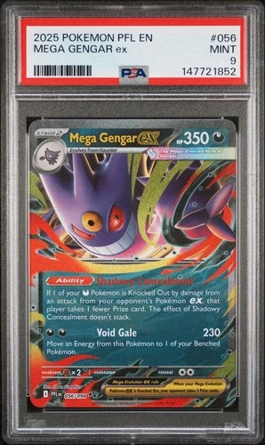Mega Gengar ex 056/094 Me02: Phantasmal Flames Holo PSA 9