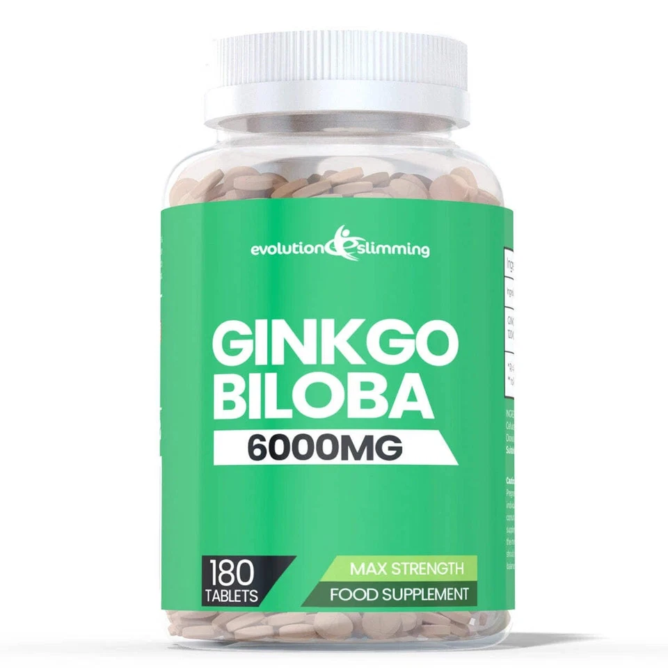 EVOLUTION SLIMMING Ginkgo Biloba 6000mg High Strength - 6 month Supply