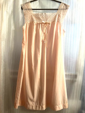Vintage Nightgown 60s Komar Square Neck Flowy Airy Knee Length Pale Peach Large