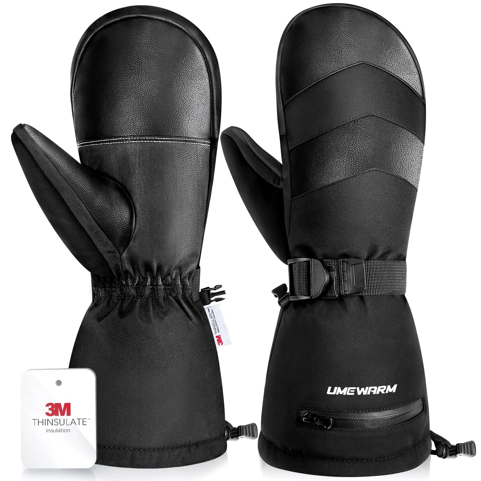 -10°F Winter Ski Mittens for Men & Made with 3M C100 Insulation, Double Water...