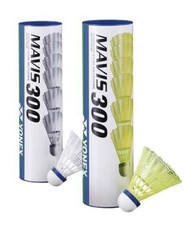 YONEX Mavis 300 Yellow/White, Badminton Shuttlecocks - Pack of 6 - Blue Cap