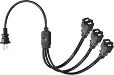 2-Prong Splitter Extension Cord - 1-Pack Polarized Plug Male to Female Extens