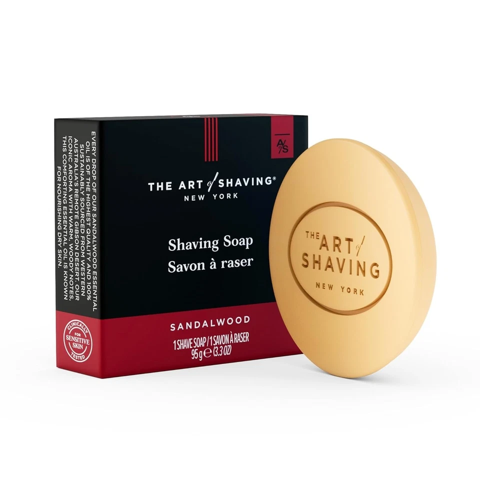 Alcohol-Free Sandalwood Shaving Soap - Rich Lather for a Close, Gentle Shave - Image 3 of 4