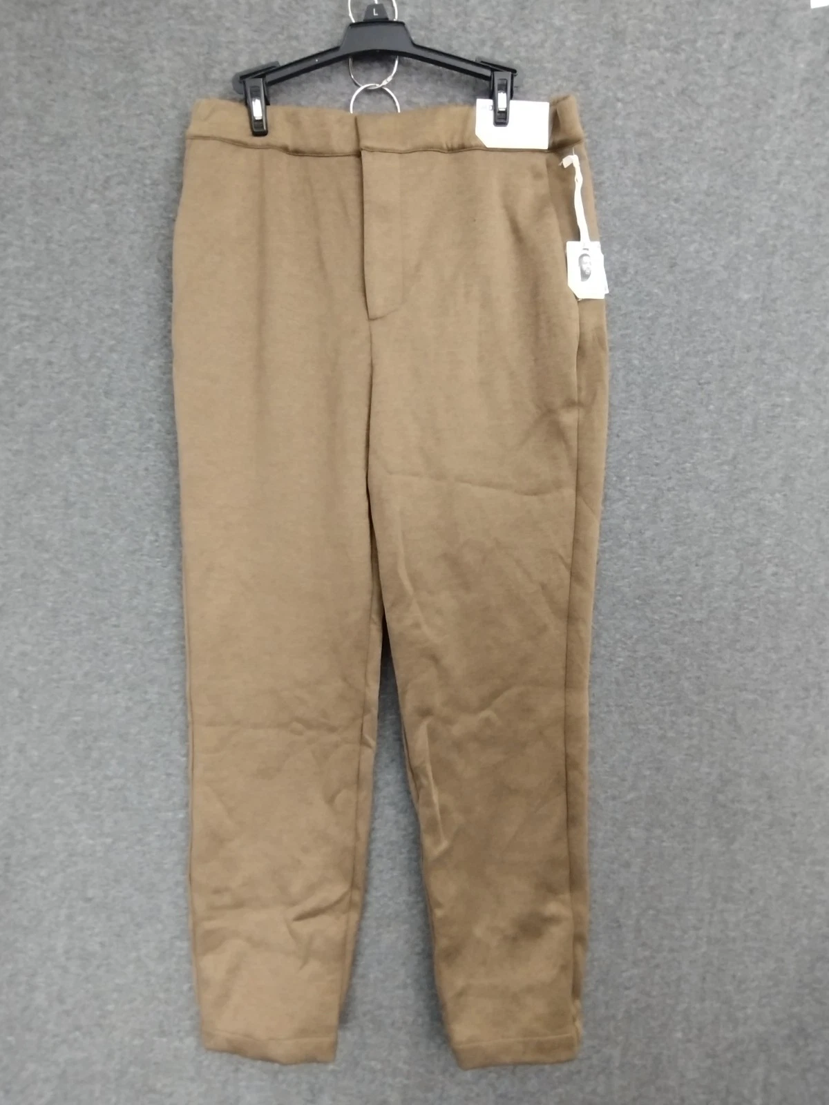 Stylus X Ladarius Campbell Heather Warm Sand Flat Front Pants Men Stretch M