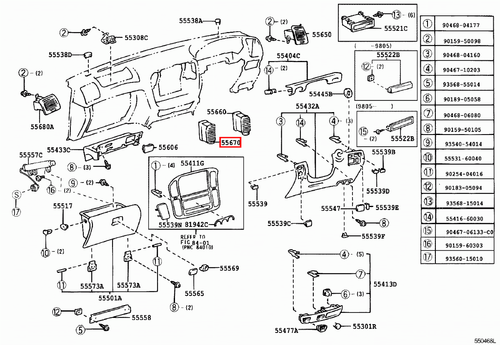 Genuine Toyota LandCruiser 105 100 Series HZJ FZJ UZJ HDJ Dash Air Vent Outlet - Picture 6 of 8