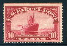 Q6, 10¢ Parcel Post, Mint LH, light bend and straight edge