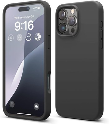 iPhone 16 Pro Max Case, Premium Liquid Silicone Full Body Protective Cover, Blac
