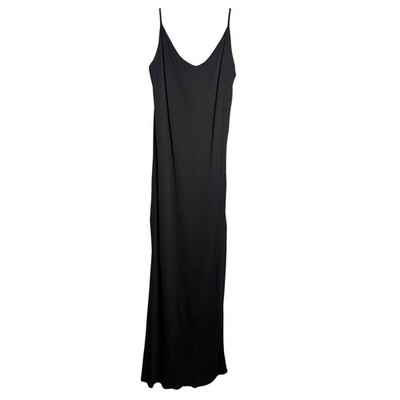 Vintage Gail Hoopen Lucienne Phillips Black Viscose Slip Dress 10 Made in Eng