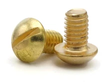 #12-24 | Brass Slotted Round Head Machine Screws - Select Length & Qty