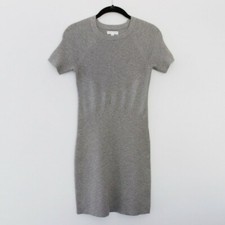 Leith Knit Metallic Mini Dress Grey Size Small