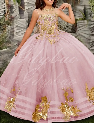 Burgundy Flower Girls Princess Girls' Dreses Party Prom Puffy Ball Gowns - Picture 16 of 28