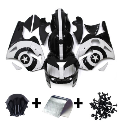 White Black Motor Fairing Kit For Kawasaki ZX12R Ninja ZX-12R 2002