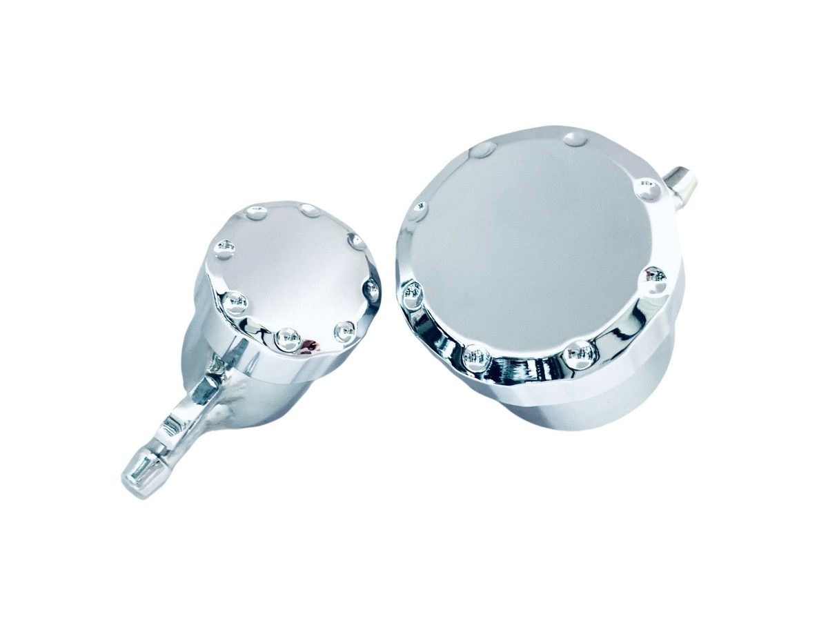 ZX14 CHROME DIAMOND CUT CLUTCH/BRAKE RESERVOIR & CAPS 06-11