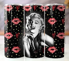 Vintage Glam Tumbler 20oz Stainless Steel Polka Dot Kisses Retro Beauty Gift Cup