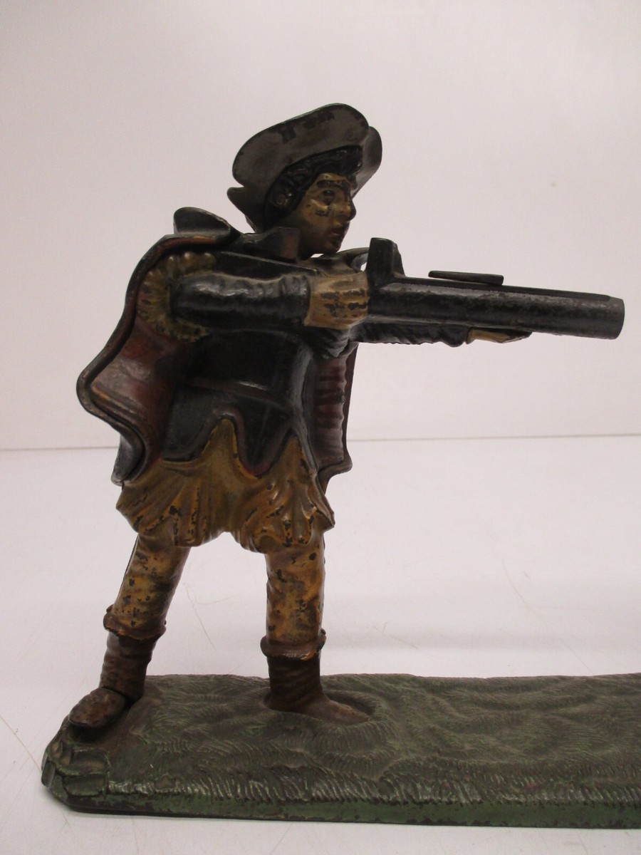 Vintage l bank メタルバンク Antique June 23 1896 Patent William Tell Cast Iron Mechanical Bank