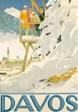 Davos Switzerland 1918 Travel Poster Print  Reproduction Giclee Print 11x17