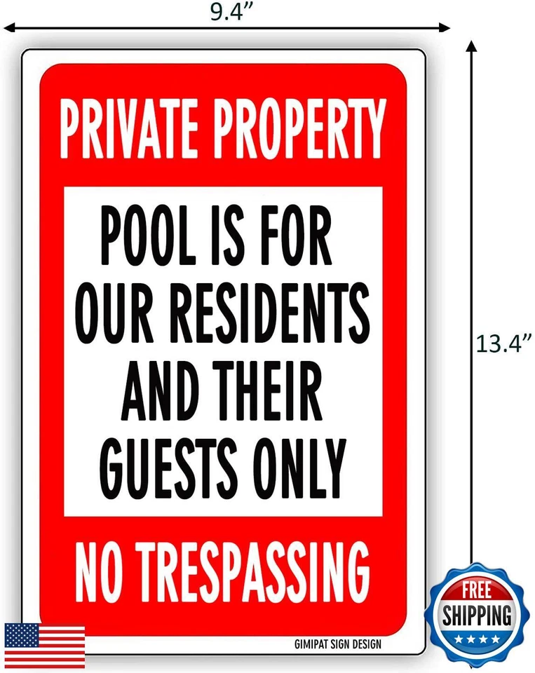 Letrero de aluminio GIMIPATS, por favor no orinar en la piscina, resistencia a la decoloración de 12 pulgadas x 8 pulgadas Foto 2 de 4